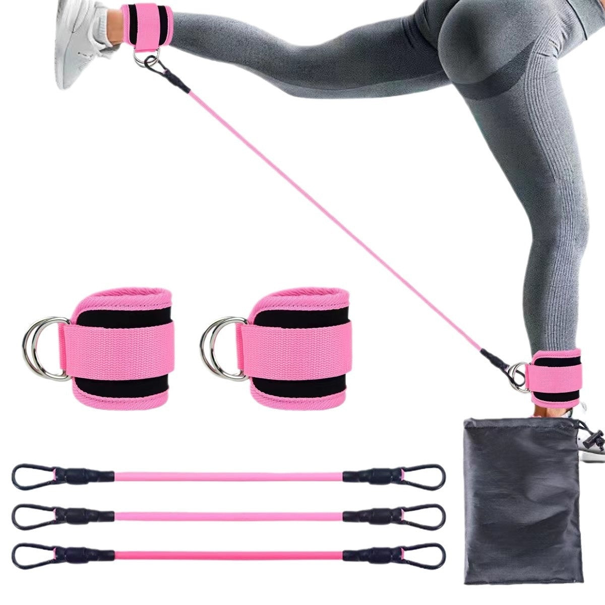 kit de faixas elásticas com tornozeleira ajustável