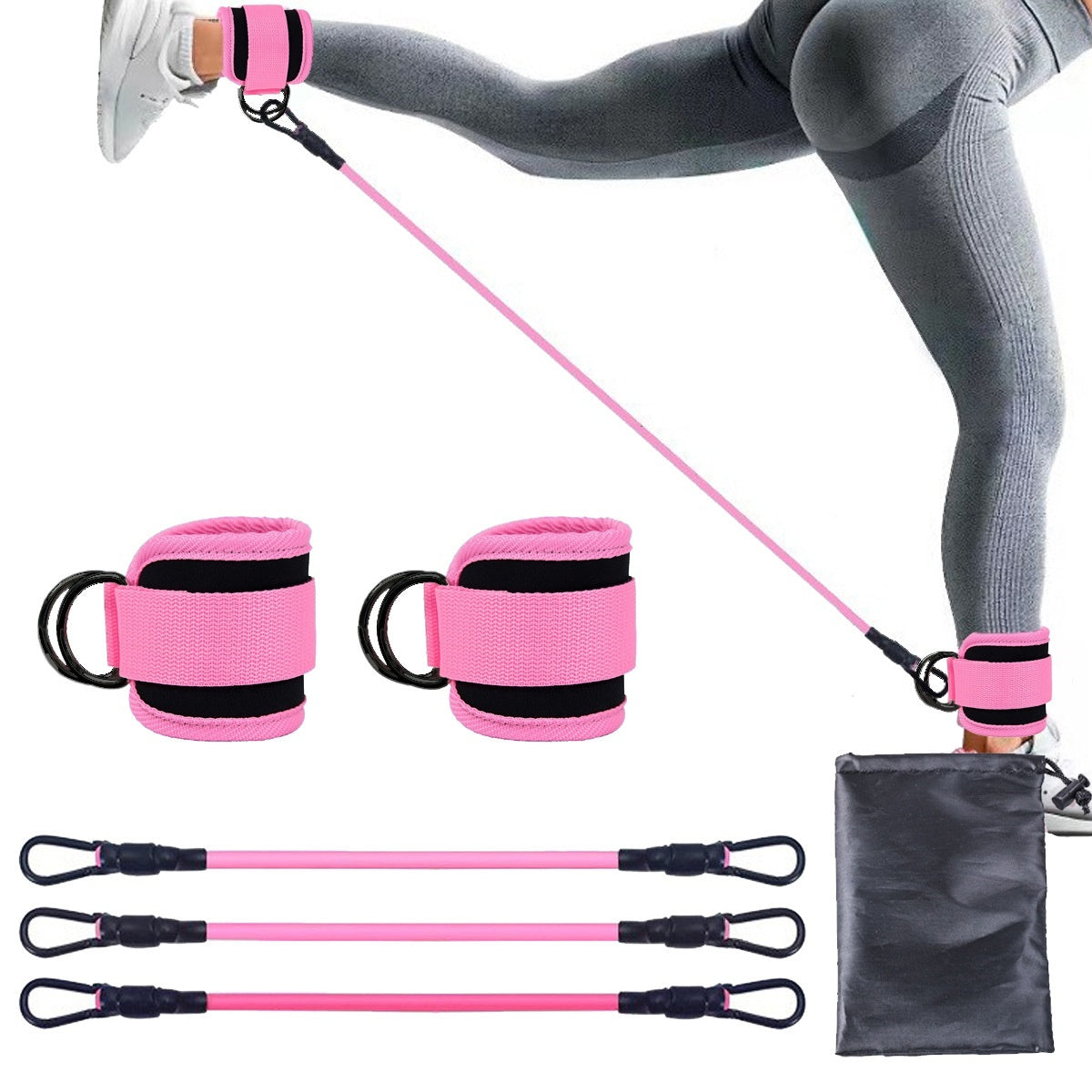 kit de faixas elásticas com tornozeleira ajustável