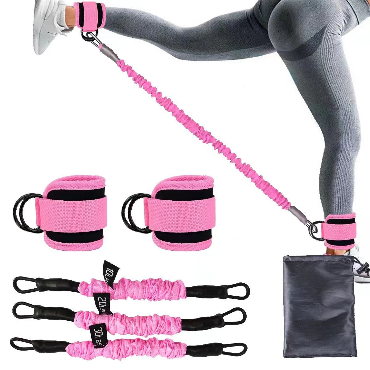 kit de faixas elásticas com tornozeleira ajustável