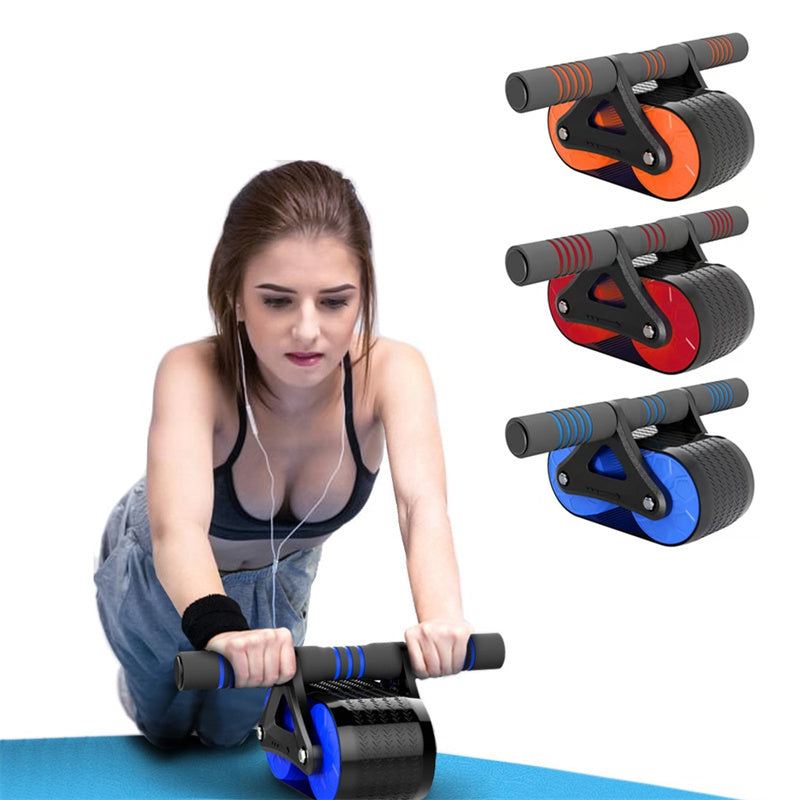 Roda abdominal com sistema de recuo automático